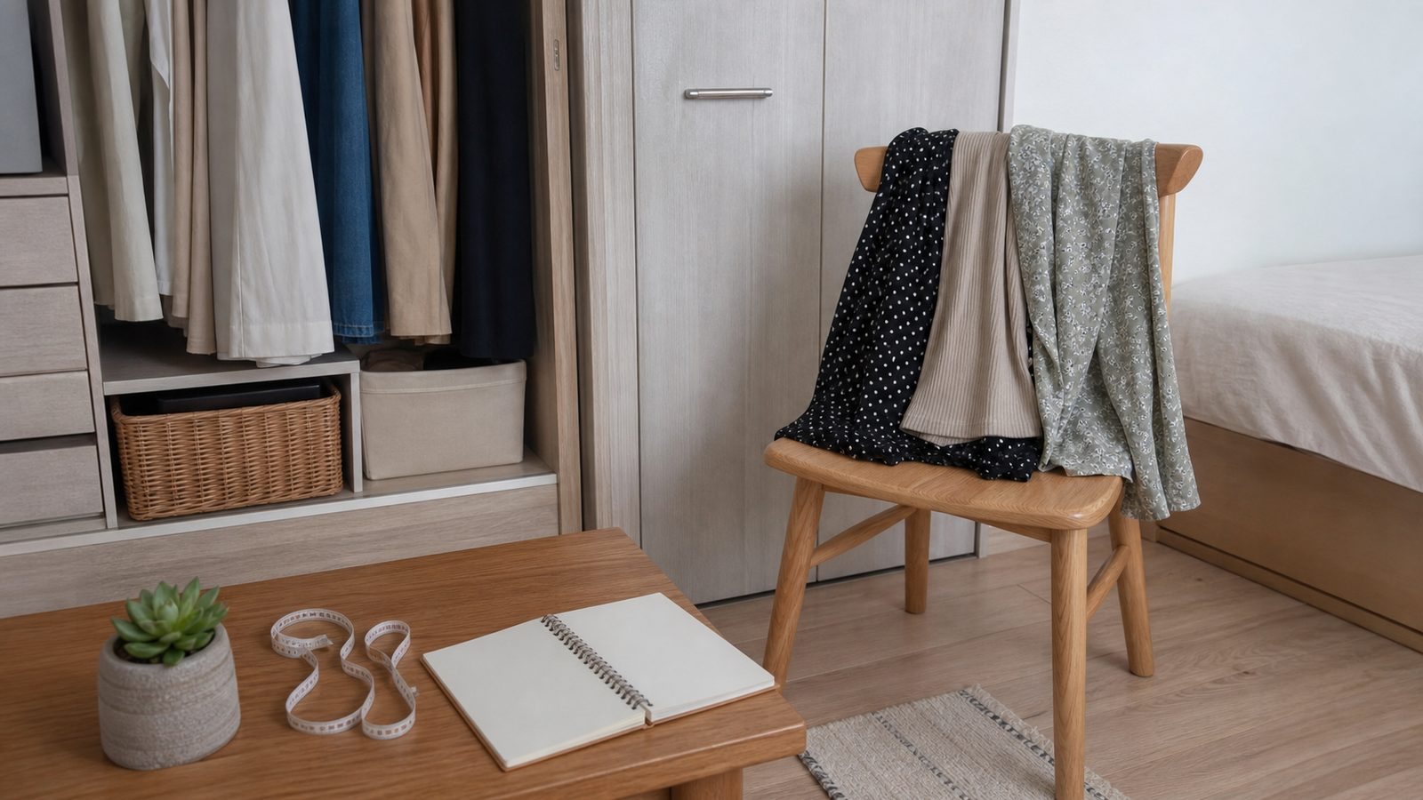買う前に手持ち服を見直す一時置きスペース