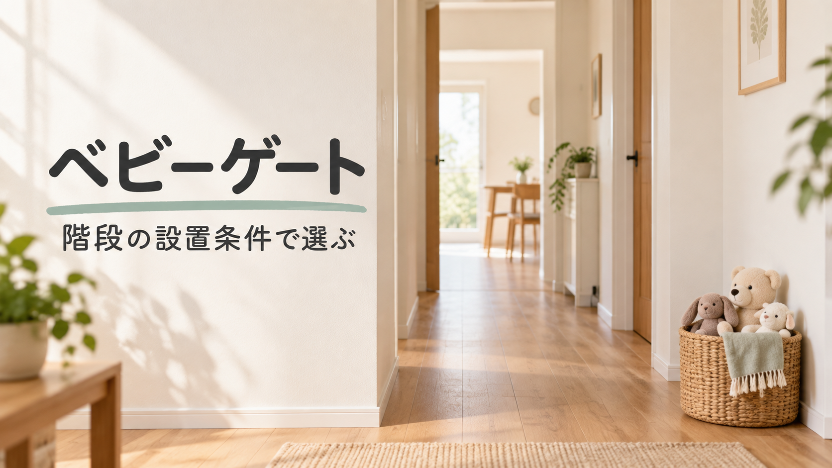 ベビーゲートの設置条件を確認するイメージ
