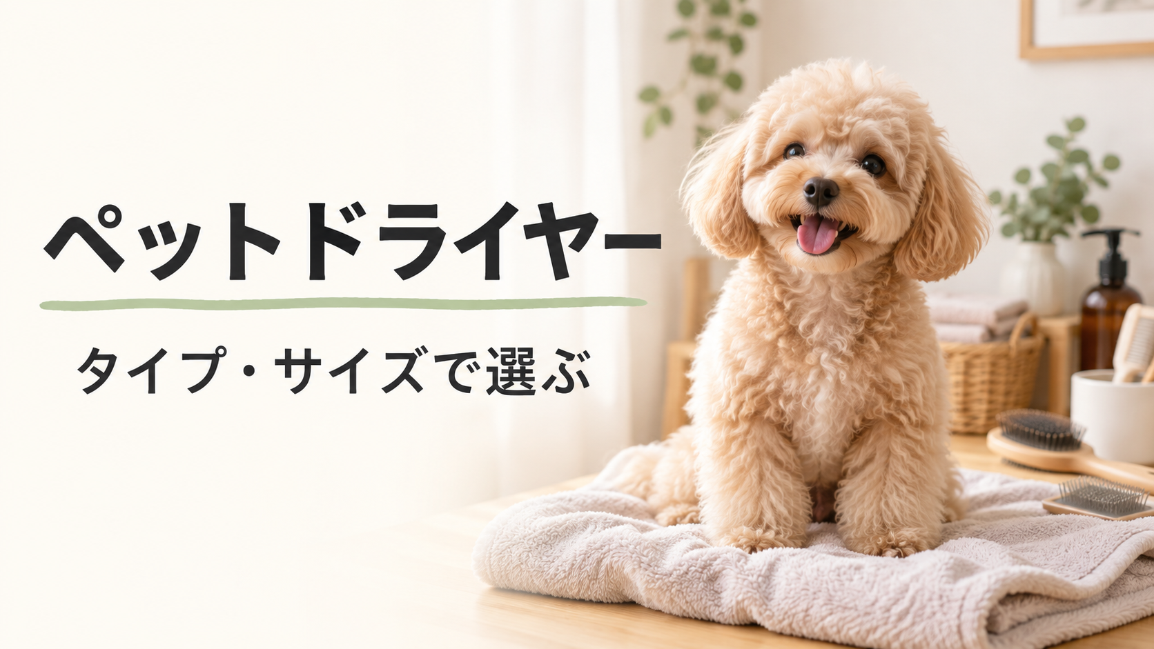ペットドライヤーをタイプとサイズで選ぶイメージ